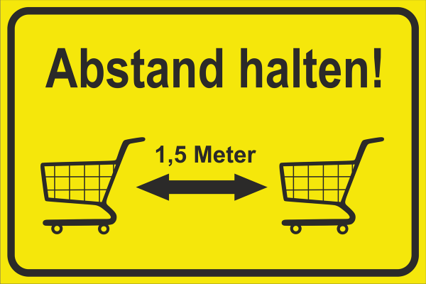 Hinweisschild  " Abstand halten "